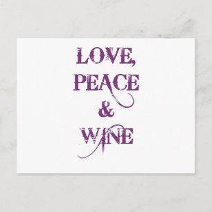 Love Peace Wine Postcard