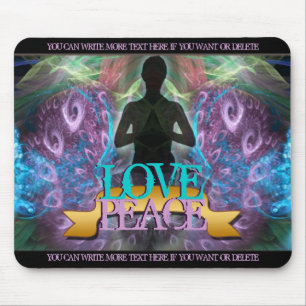 Love Peace Zen Yoga Fractal Art Mousepad