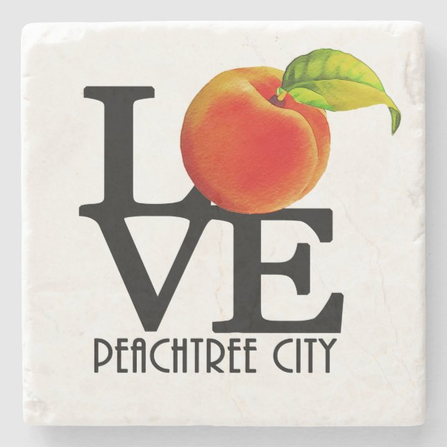 LOVE Peachtree City Stone Coaster (Front)