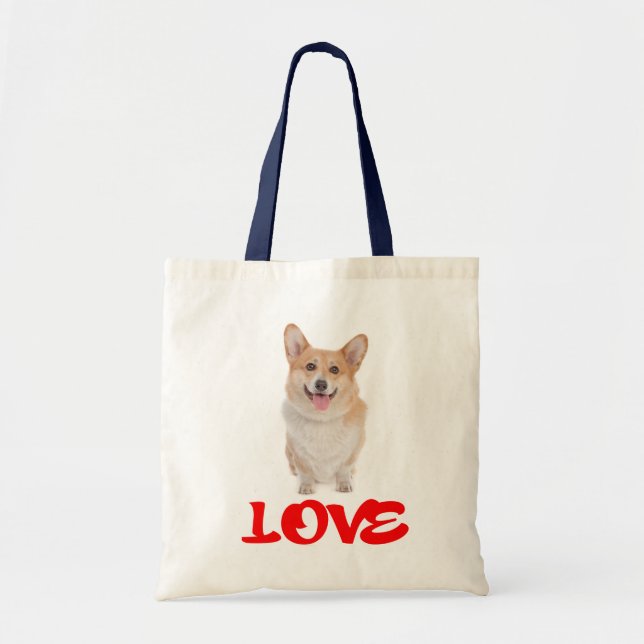 Love  Pembroke Welsh Corgi Puppy Dog Tote Bag (Front)