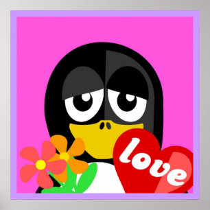 LOVE PENGUIN POSTER