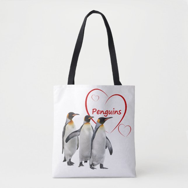 Love Penguins All Over Print Bag (Front)