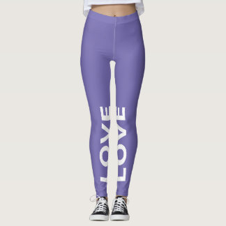 Love Periwinkle Monochrome Classic Text Leggings