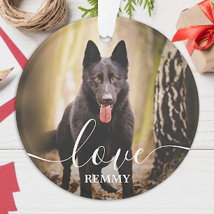 Love Personalised 2 Photo Dog Pet Memorial Ornament