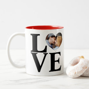 LOVE Personalised Couples Photo Valentine's Day Two-Tone Coffee Mug