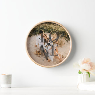 "LOVE" personalised Full photo layout  Clock