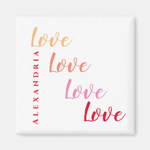 Love Personalised Modern Minimal Magnet