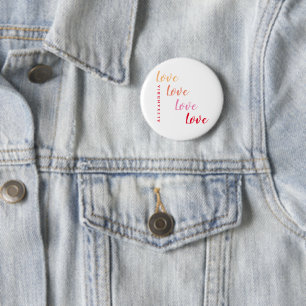 Love Personalised Name Typography 6 Cm Round Badge