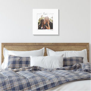 Love Personalised Photo and Text Typography Canvas Print
