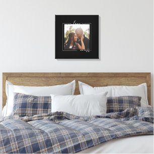 Love Personalised Photo and Text Typography Canvas Print