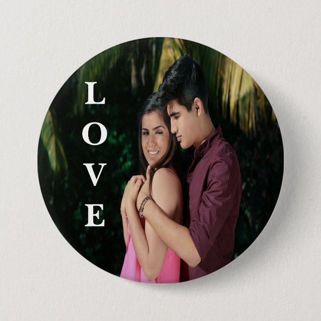 Love Personalised Photo Button (Front)