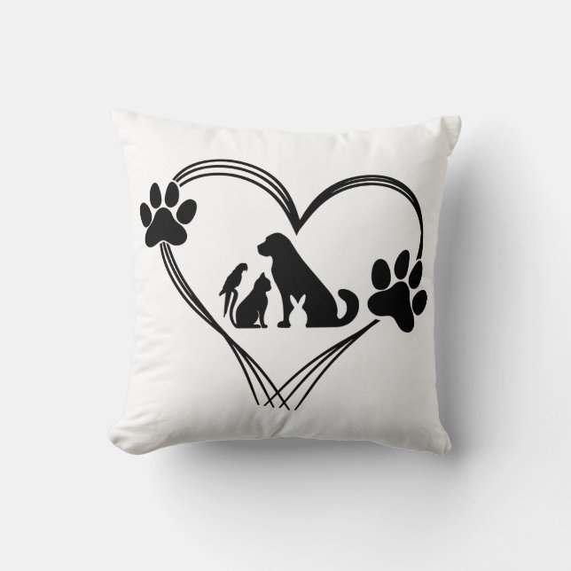 Love Pets paws  Cushion (Front)
