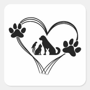 Love Pets paws  Square Sticker