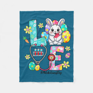 Love phlebotomist life bunny stethoscope easter  fleece blanket