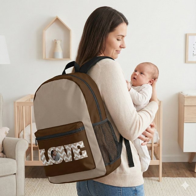 Love Photo Backpack (Congratulate a new mom with this personalized love photo backpack! )