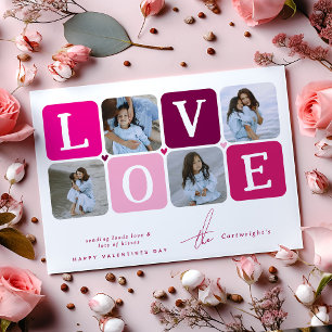 LOVE Photo Block Valentines Holiday Card