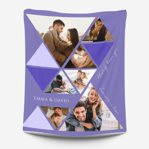 Love Photo Collage Modern Elegant Fleece Blanket