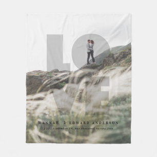 Love photo elegant modern personalised gift fleece blanket
