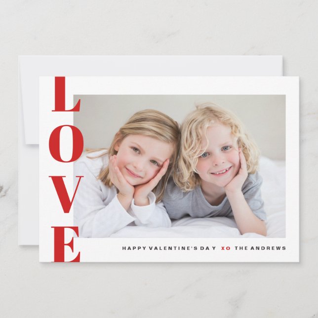 Love Photo Happy Valentine's Day  Holiday Card (Front)