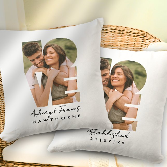 Love Photo Simple Modern Personalised Gift Cushion (Creator Uploaded)