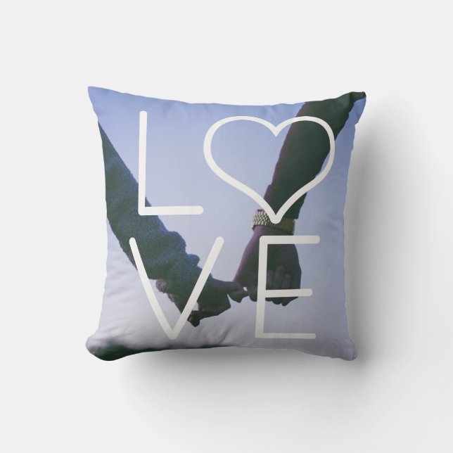 Love Photo Template Personalised Couples Heart Cushion (Front)