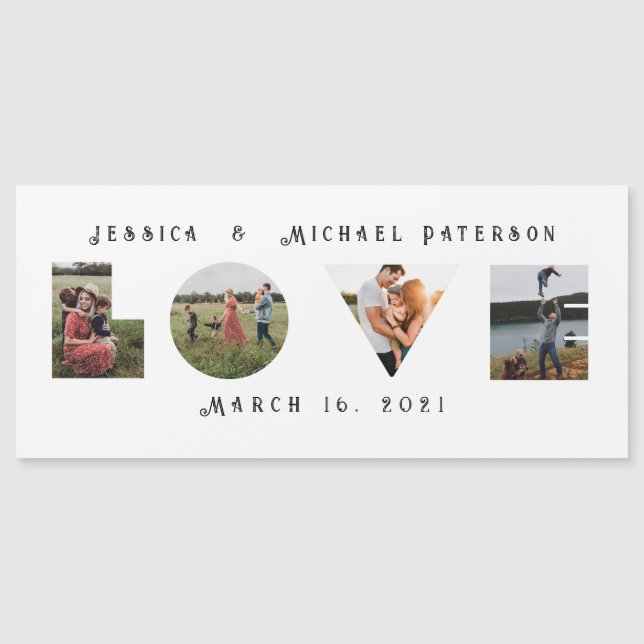 Love Photos Modern Personalised Magnetic Card (Front)