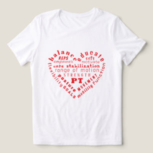 Love Physical Therapy Heart Word Art T-Shirt Tri-Blend Shirt