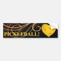 Love Pickleball! Heart Bumper Sticker with Swirl