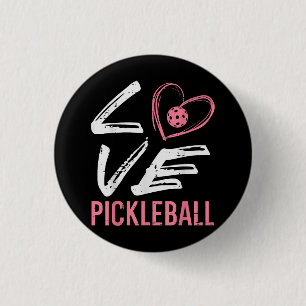 Love Pickleball Heart Pickle Ball Women Girls Kids 3 Cm Round Badge