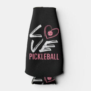 Love Pickleball Heart Pickle Ball Women Girls Kids Bottle Cooler