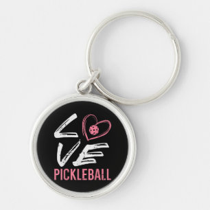 Love Pickleball Heart Pickle Ball Women Girls Kids Key Ring
