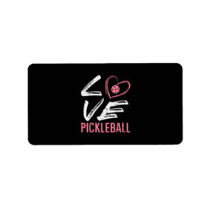Love Pickleball Heart Pickle Ball Women Girls Kids Label