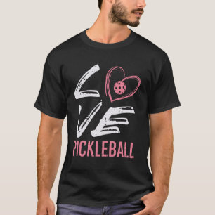 Love Pickleball Heart Pickle Ball Women Girls Kids T-Shirt