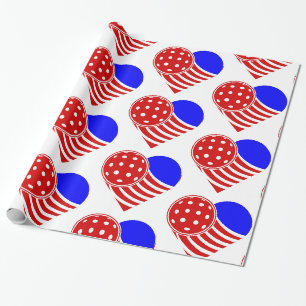 love pickleball heart wrapping paper
