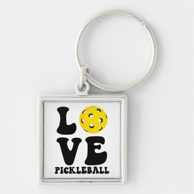 Love Pickleball Retro Key Ring (Front)