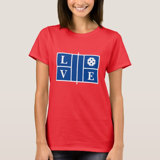 LOVE Pickleball sports t shirt for women (Front)