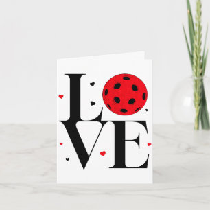 Love pickleball valentines day cute red heart card
