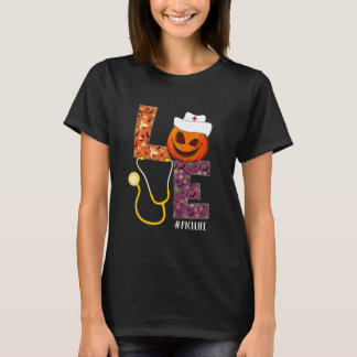 Love PICU Nurse Life Nurse Halloween Pumpkin Costu T-Shirt