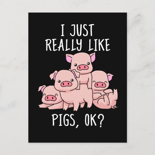 Love Pig Gift Women Pig Gifts Swine Cute Pig Postcard (Front)