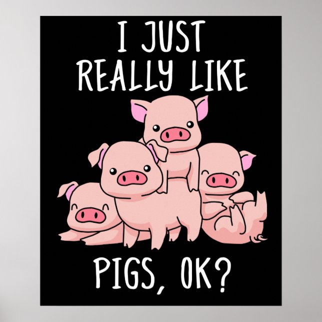 Love Pig Gift Women Pig Gifts Swine Cute Pig Poster (Front)