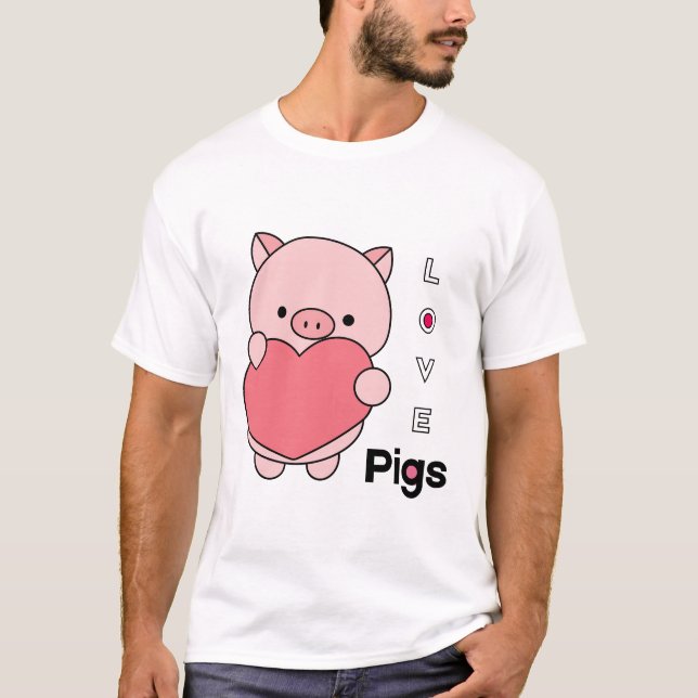 Love Pigs national pig day designs T-Shirt (Front)