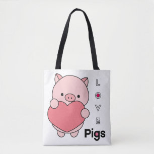 Love Pigs national pig day designs Tote Bag