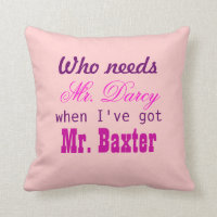 Love Pillow Gift for Home Mr. Darcy Jane Austen