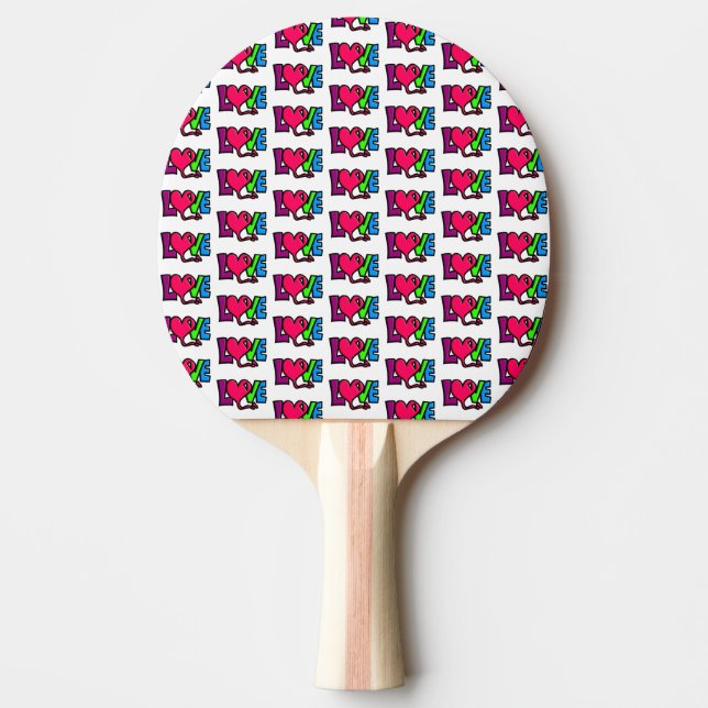 Love   ping pong paddle (Front)