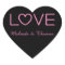 Love Pink & Black Personalised Name Sticker / Seal