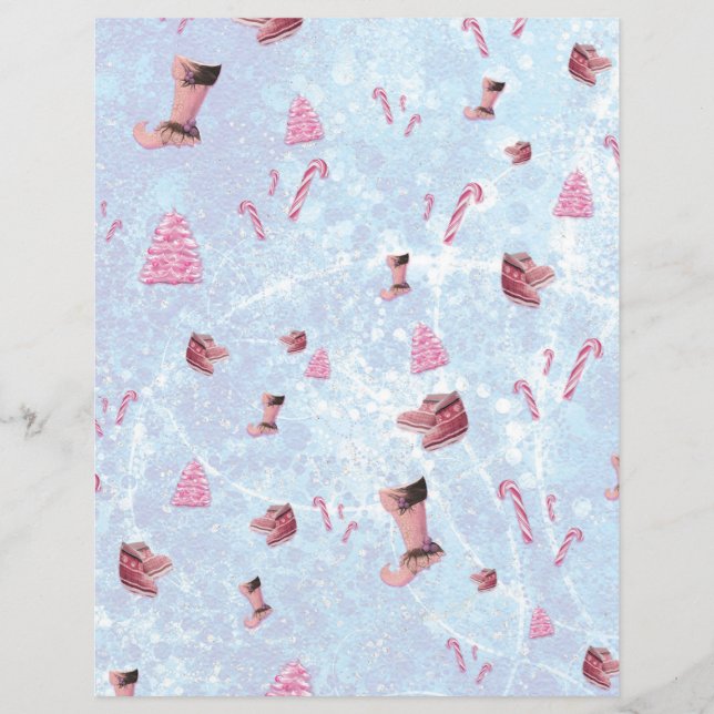 Love Pink Christmas Scrapbook Paper (Front)