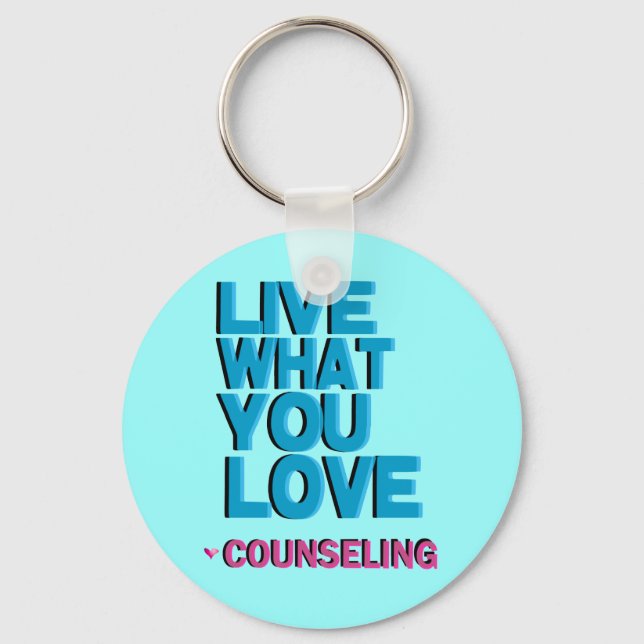 Love Pink Counseling Gifts Key Ring (Front)