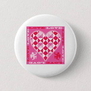 Love (Pink Diamond) 6 Cm Round Badge