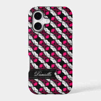 Love Pink Diamonds on Black Pattern iPhone 5 Case
