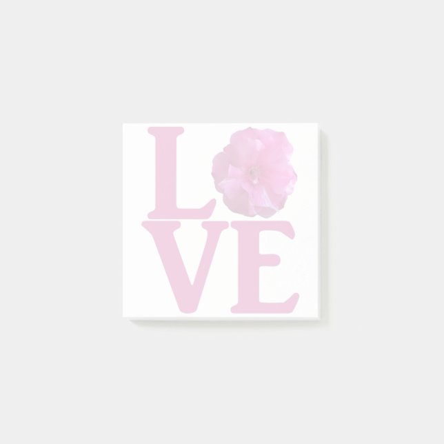 Love Pink Flower Classic Post-it Notes (Front)